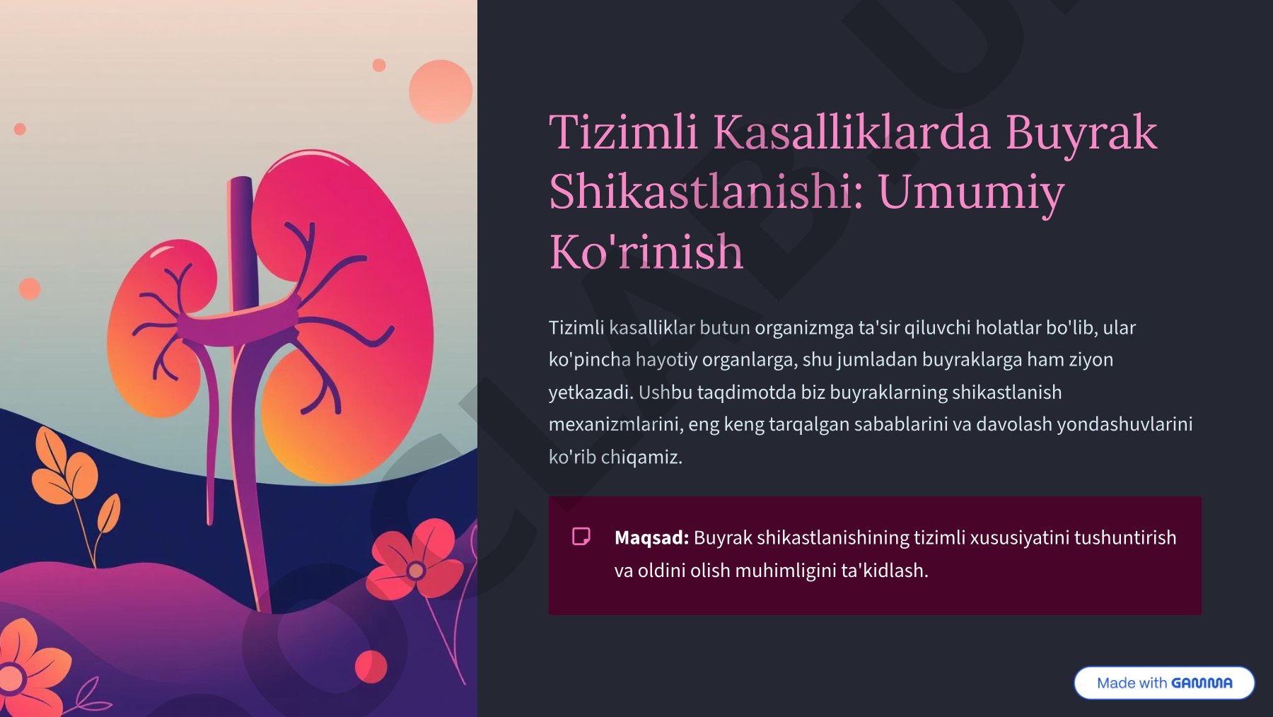 Tizimli Kasalliklarda Buyrak Shikastlanishi: Umumiy Ko'rinish