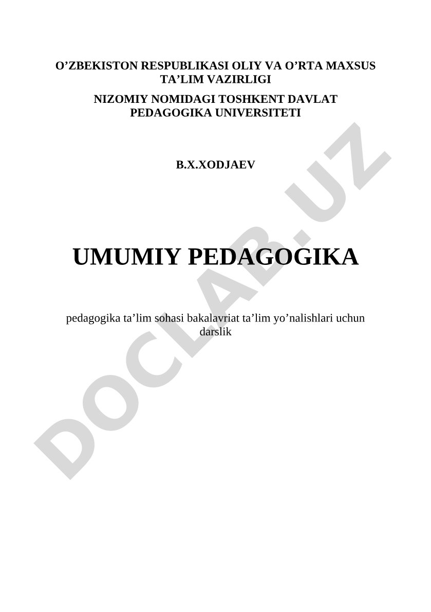 Umumiy pedagogika