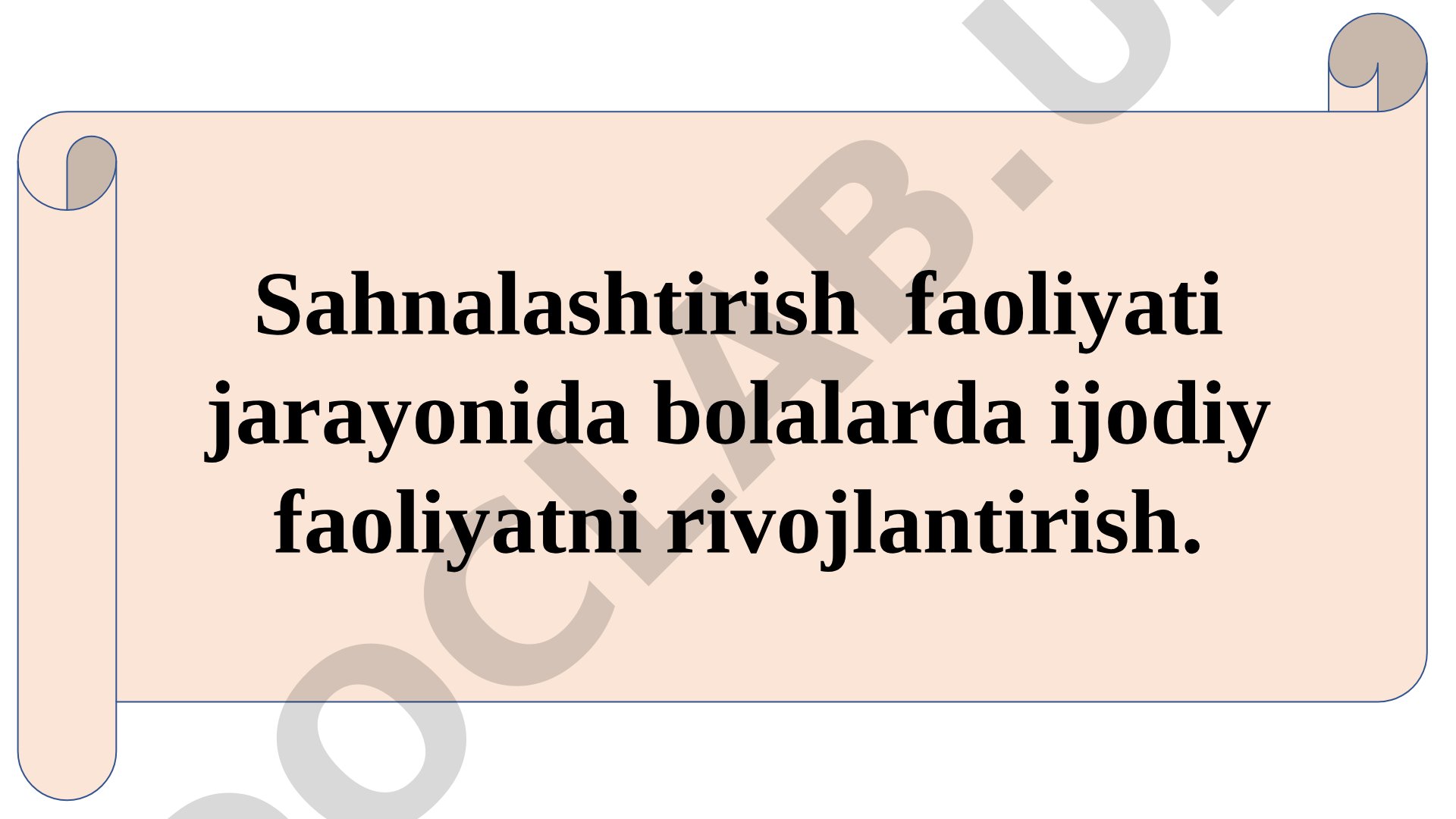 Sahnalashtirish faoliyati jarayonida bolalarda ijodiy faoliyatni rivojlantirish