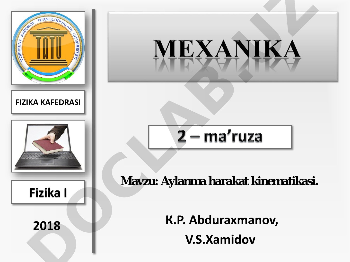 Aylanma harakat kinematikasi: burchakli tezlik, tezlanish, tekis va tezlanuvchan aylanma