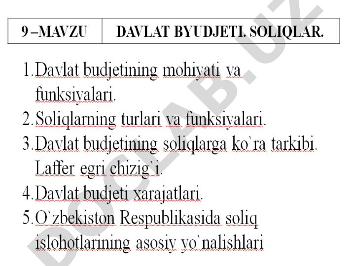 Davlat byudjeti va uning makroiqtisodiy ahamiyati