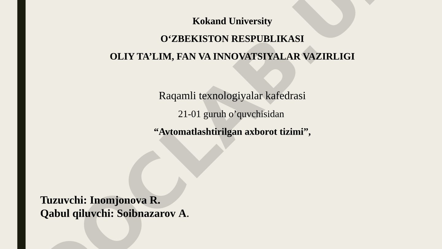 Avtomatlashtirilgan axborot tizimlari haqida taqdimot: ta'rifi, tamoyillari, turlari