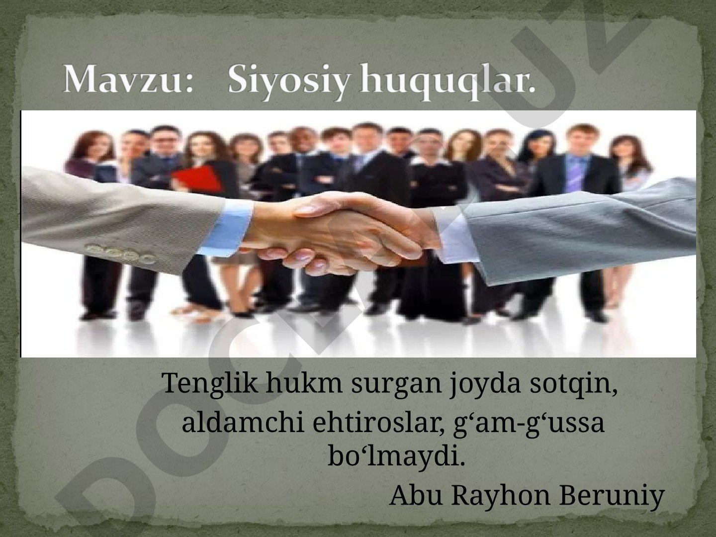 O'zbekiston fuqarolarining siyosiy huquqlari