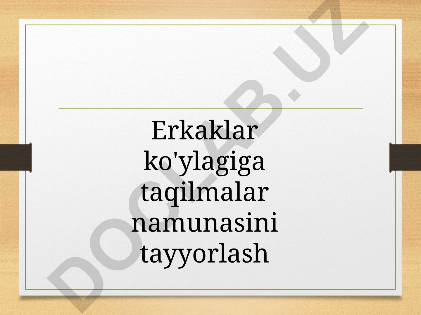 Erkaklar ko'ylagiga taqilmalar namunasini tayyorlash