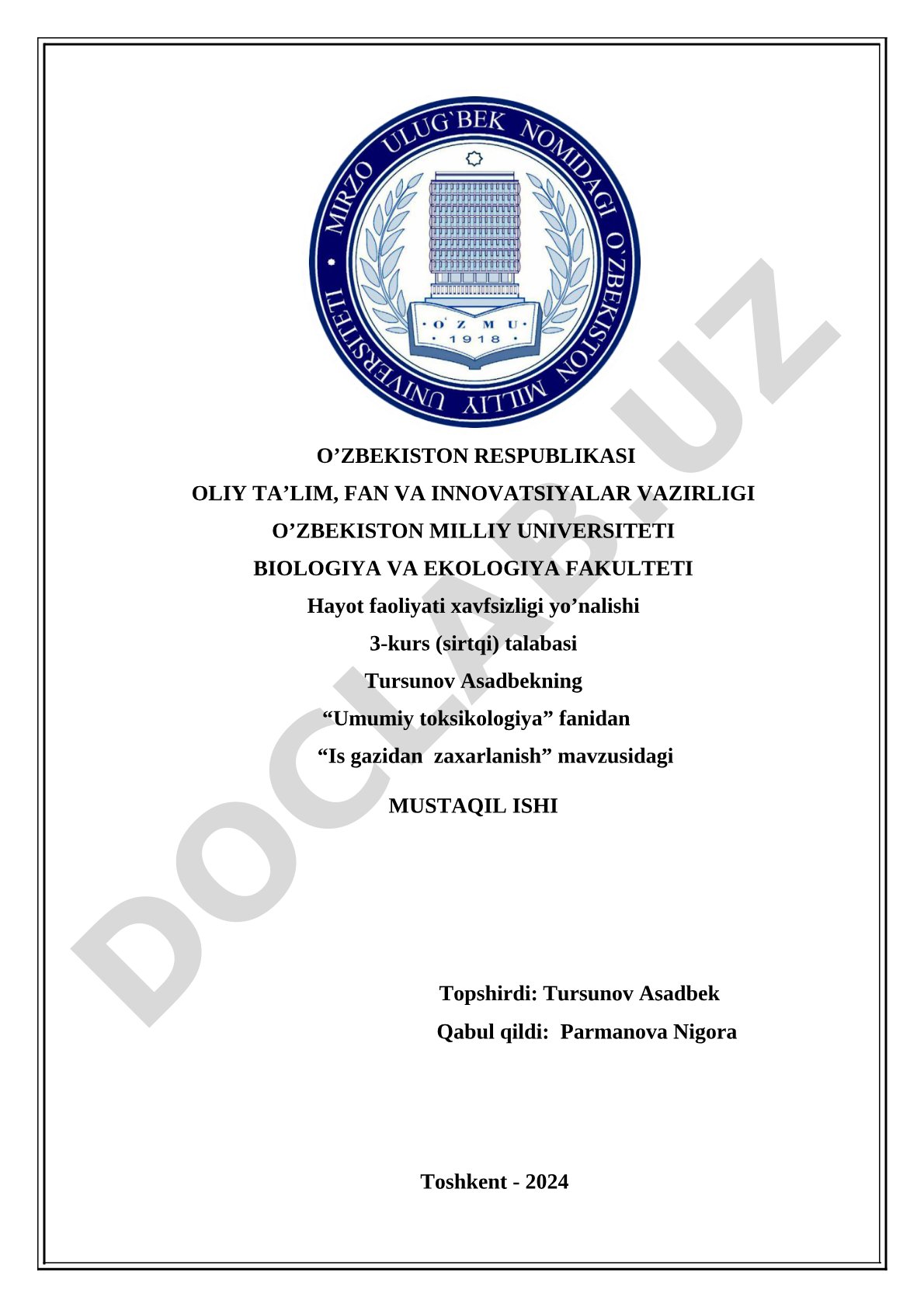 Is gazidan zaxarlanish