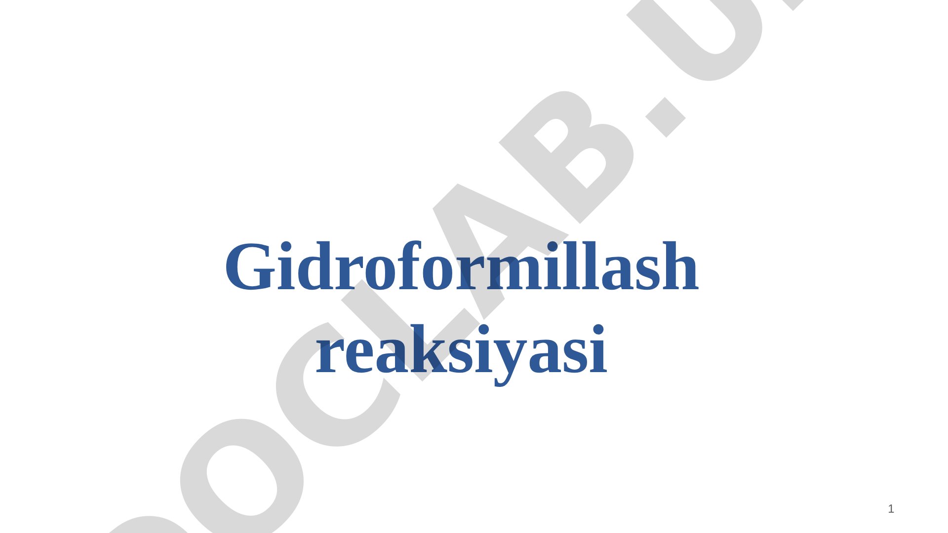 Gidroformillash reaksiyasi