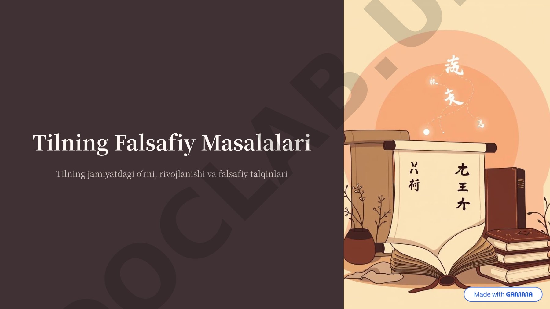 Til falsafasi, uning ijtimoiy mohiyati, paydo bo'lishi va asosiy vazifalari haqida