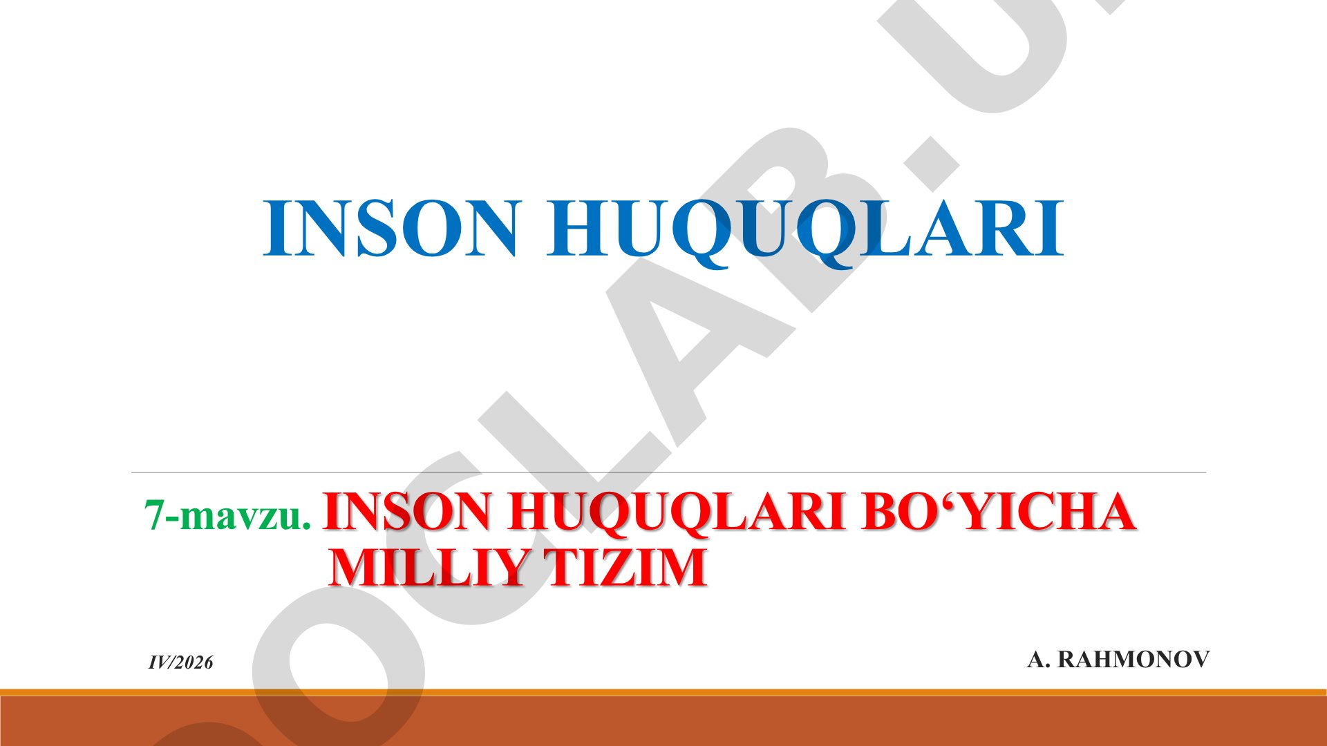 Inson huquqlari bo‘yicha milliy tizim