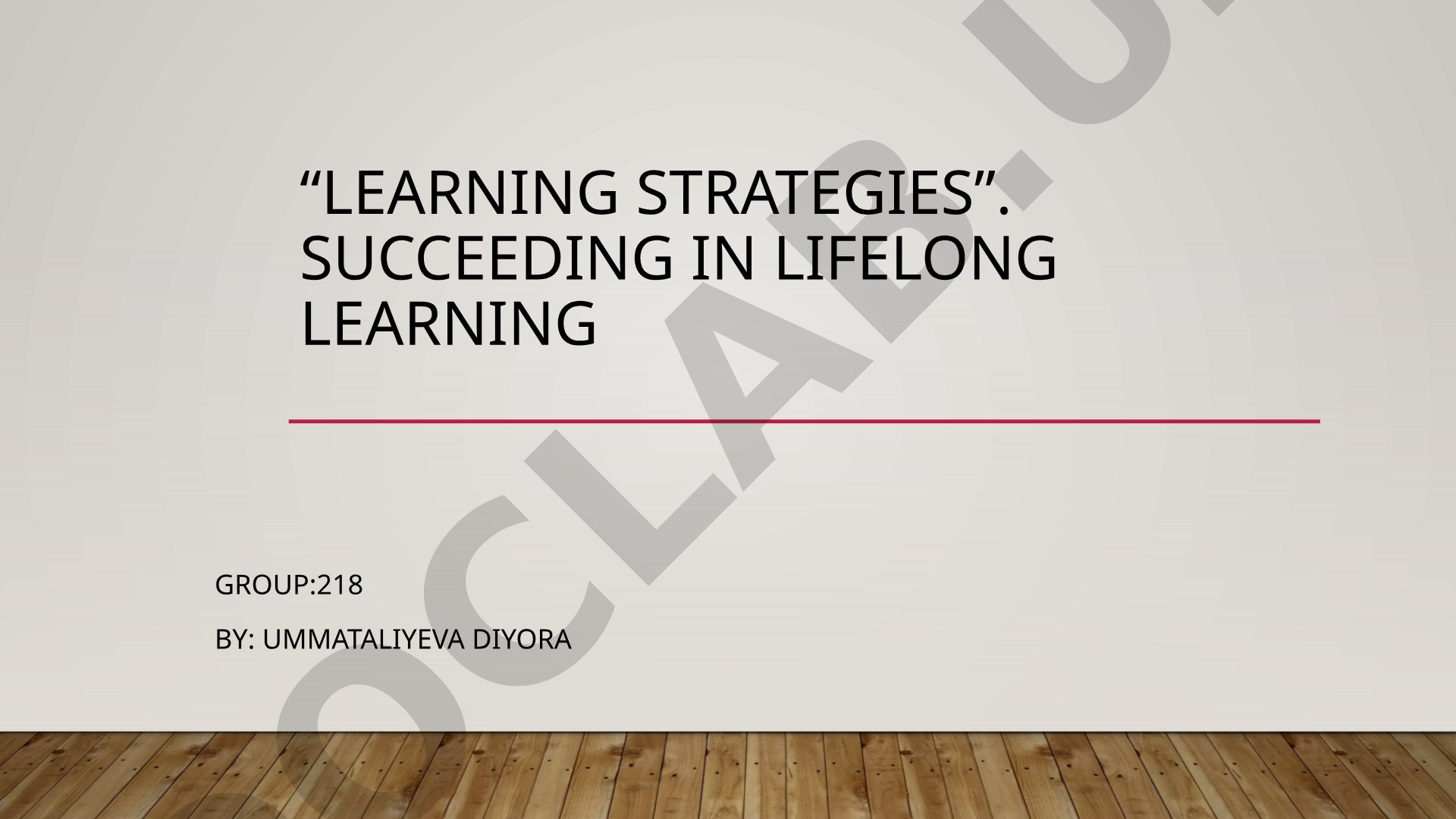 Learning strategies for lifelong learning