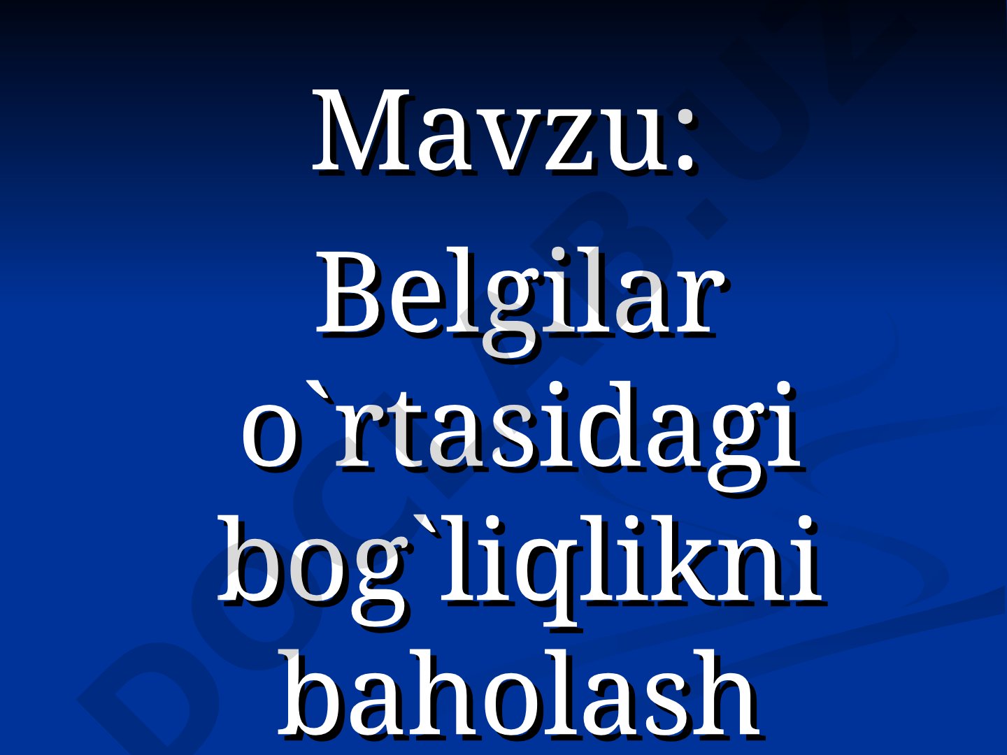 Belgilar o'rtasidagi bog'liqlikni baholash