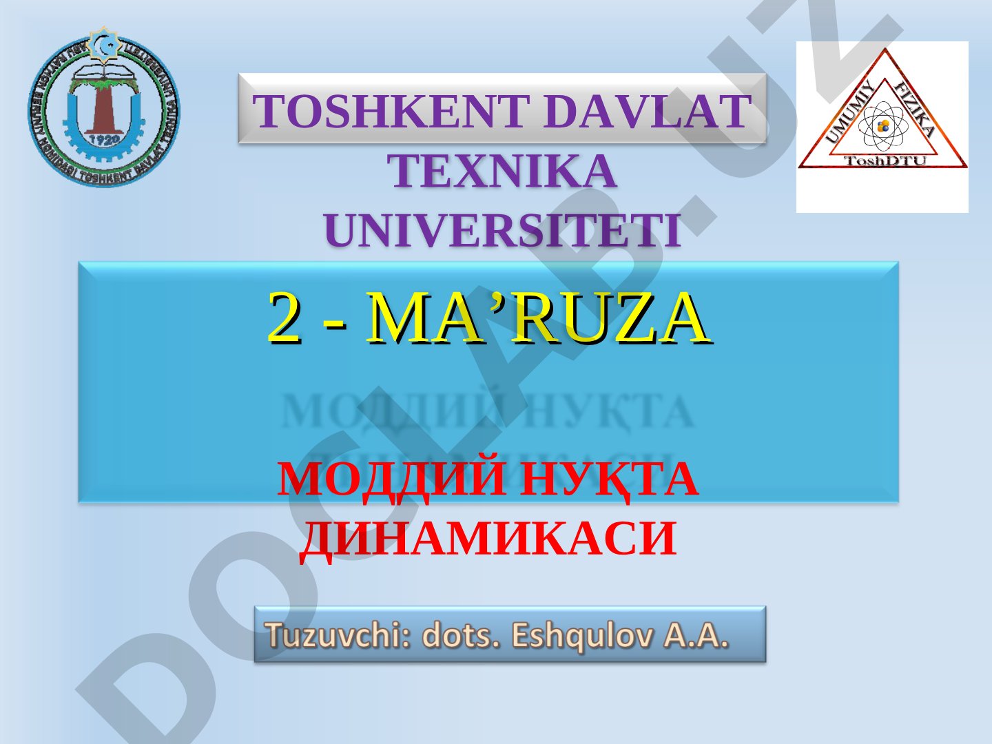 Moddiy nuqta dinamikasi