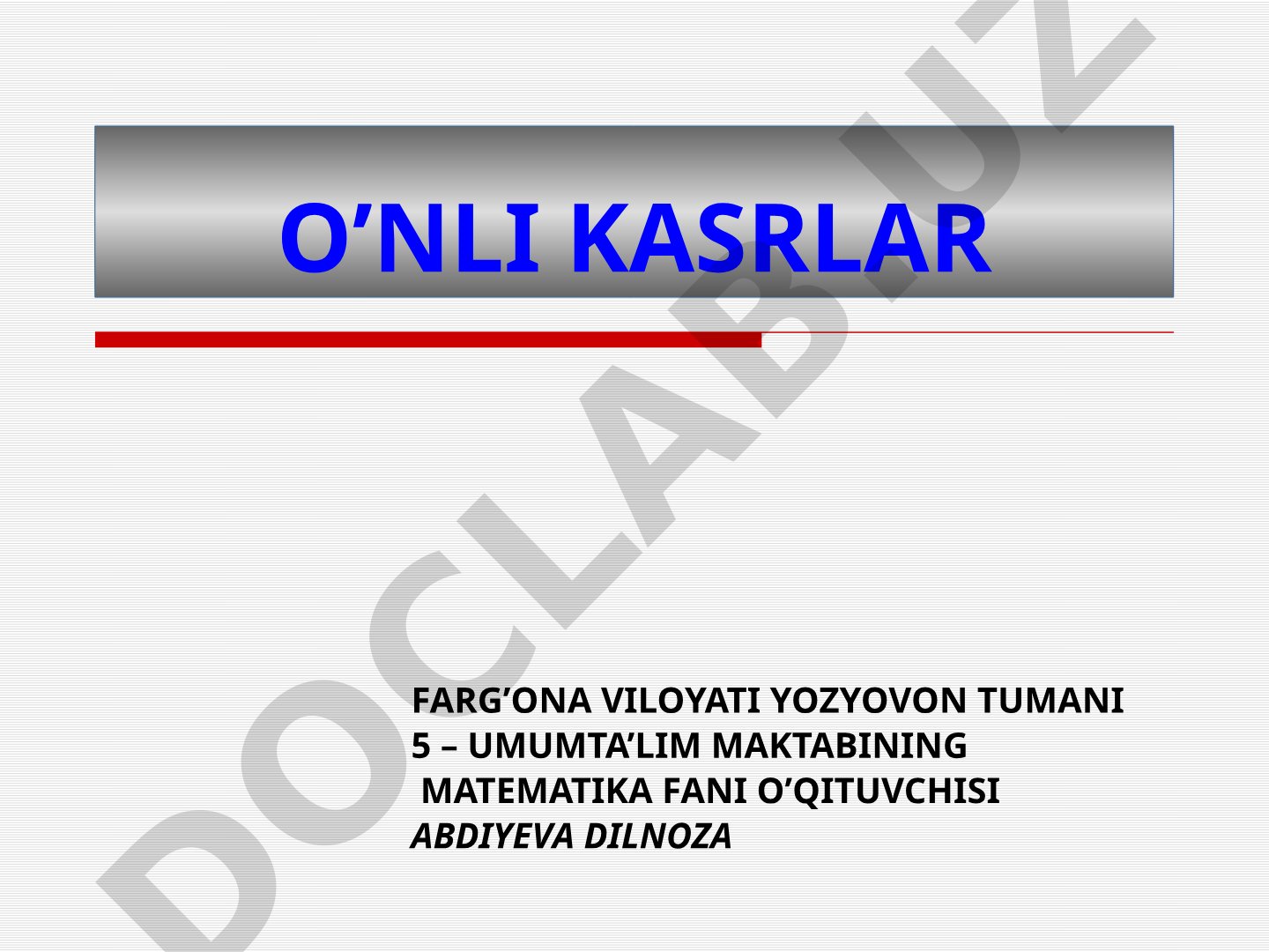 O'nli kasrlar