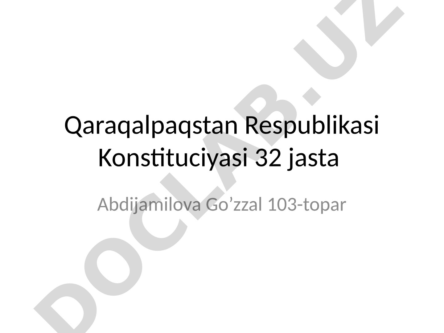 Qaraqalpaqstan Respublikasi Konstituciyasi