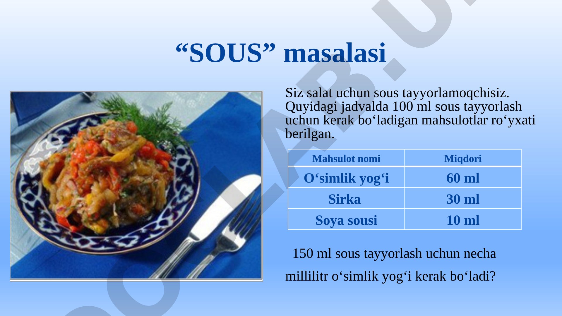 Sous, charxpalak va mashina masalalari