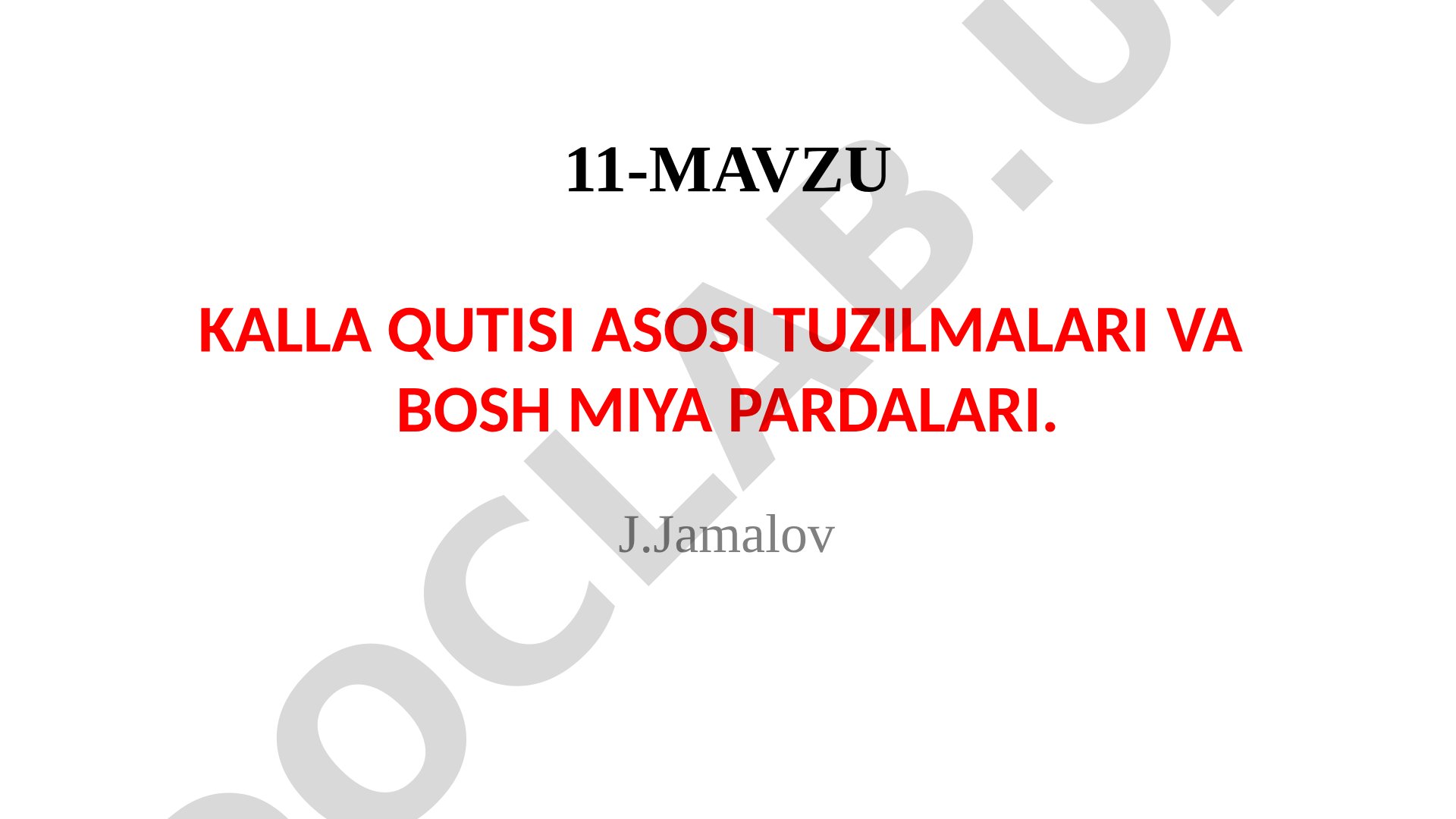 Kalla qutisi asosi tuzilmalari va bosh miya pardalari