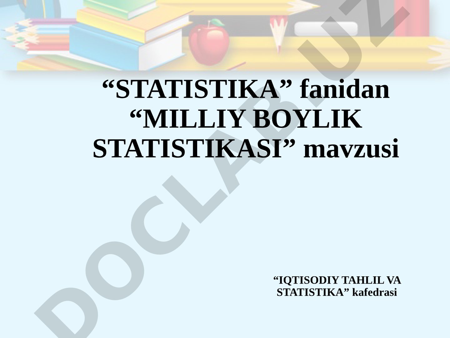 Milliy boylik statistikasi