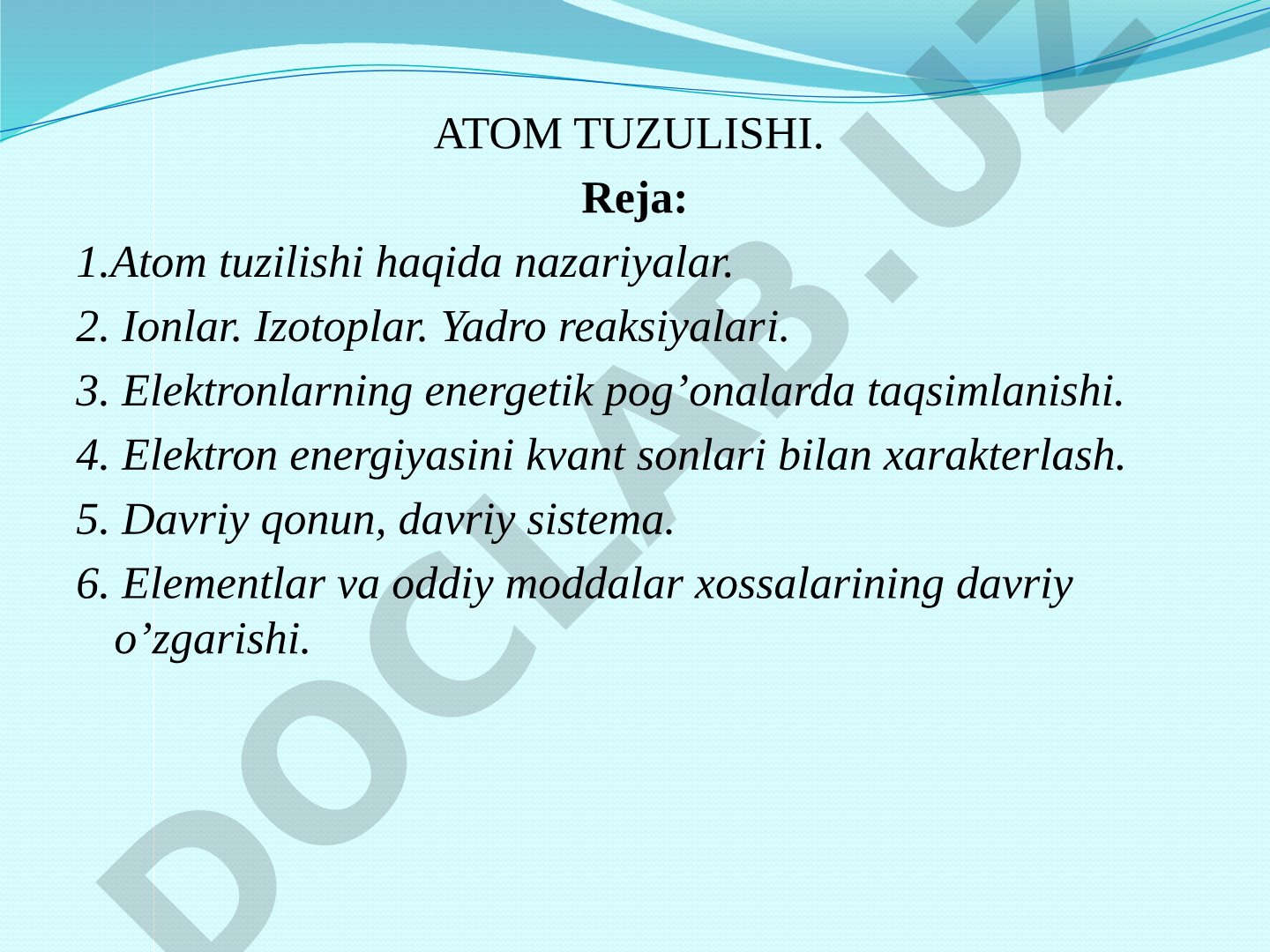 Atom tuzulishi