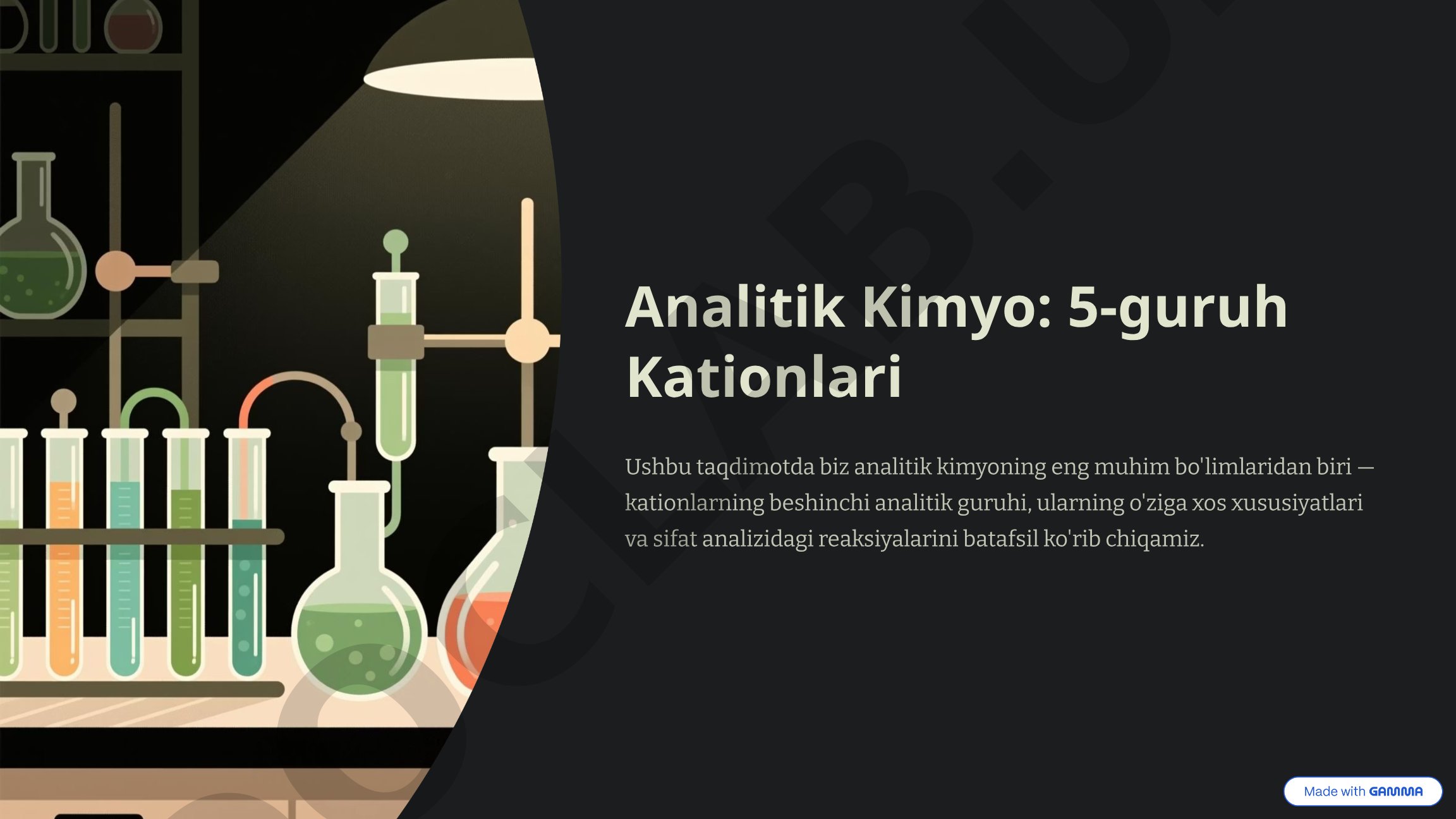 Analitik Kimyo: 5-guruh Kationlari