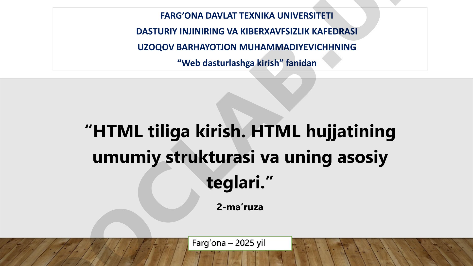 HTML tiliga kirish: umumiy struktura va asosiy teglar