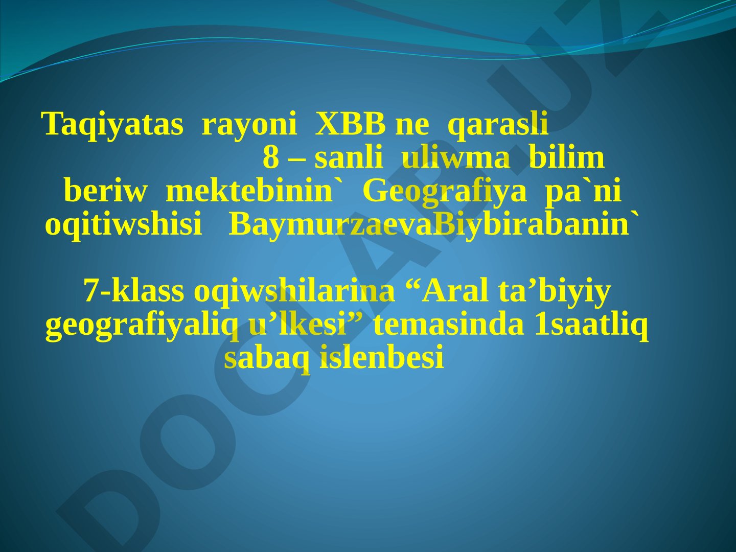 Aral ta'biyiy geografiyaliq u'lkesi
