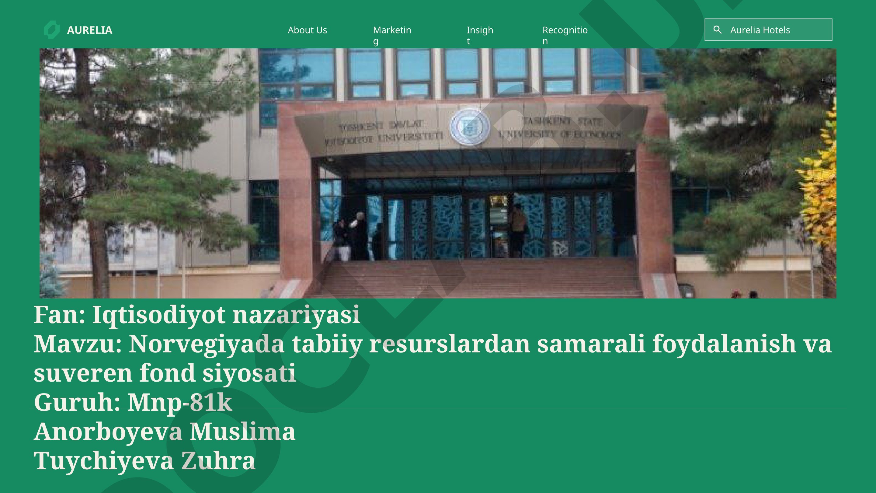 Norvegiyada tabiiy resurslardan samarali foydalanish va suveren fond siyosati