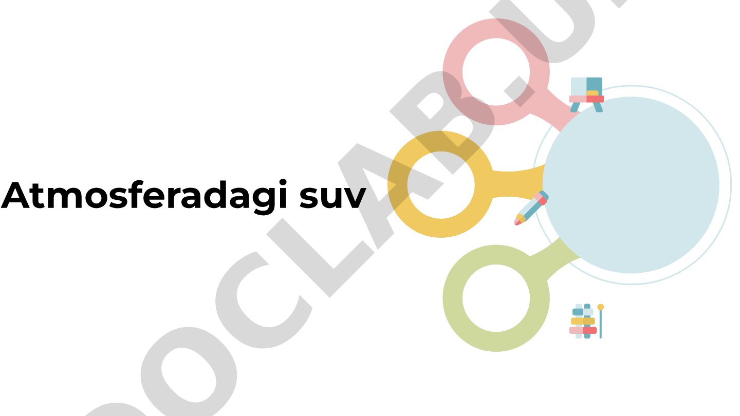 Atmosferadagi suvning aylanishi, xossalari va iqlimga ta'siri haqida taqdimot