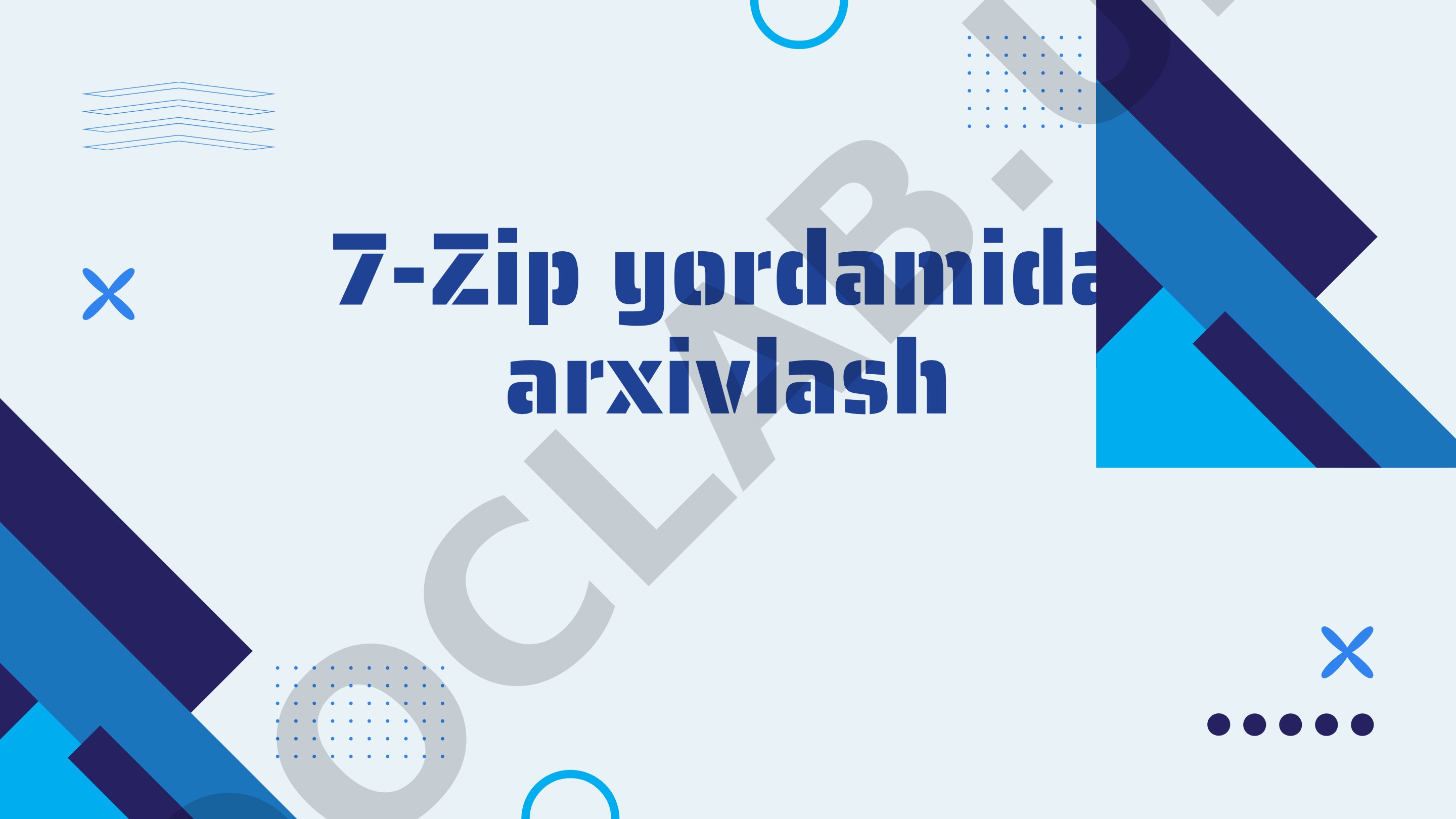 7-Zip bilan arxivlash: o'rnatish, siqish, parol himoyasi, fayllarni bo'lish va arxiv
