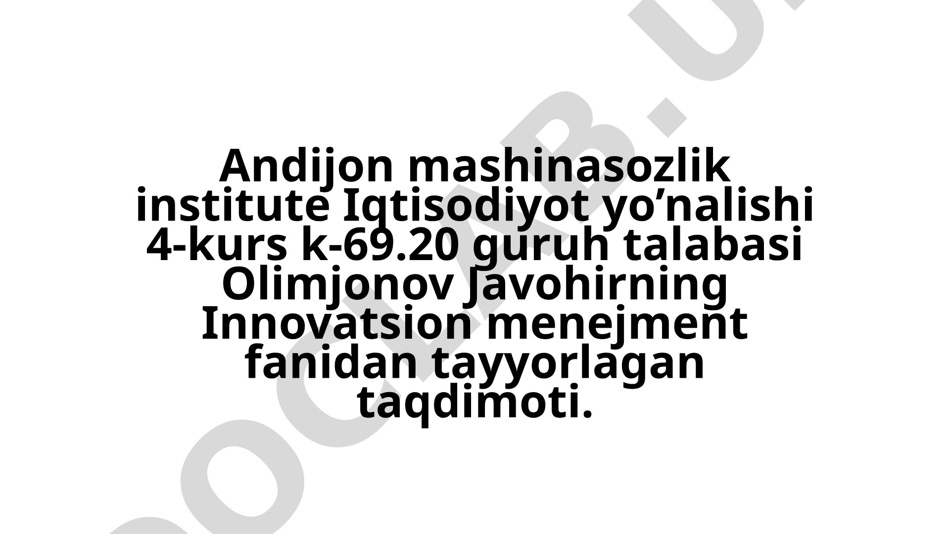 Innovatsion menejmentda qororlar qabul qilinishi