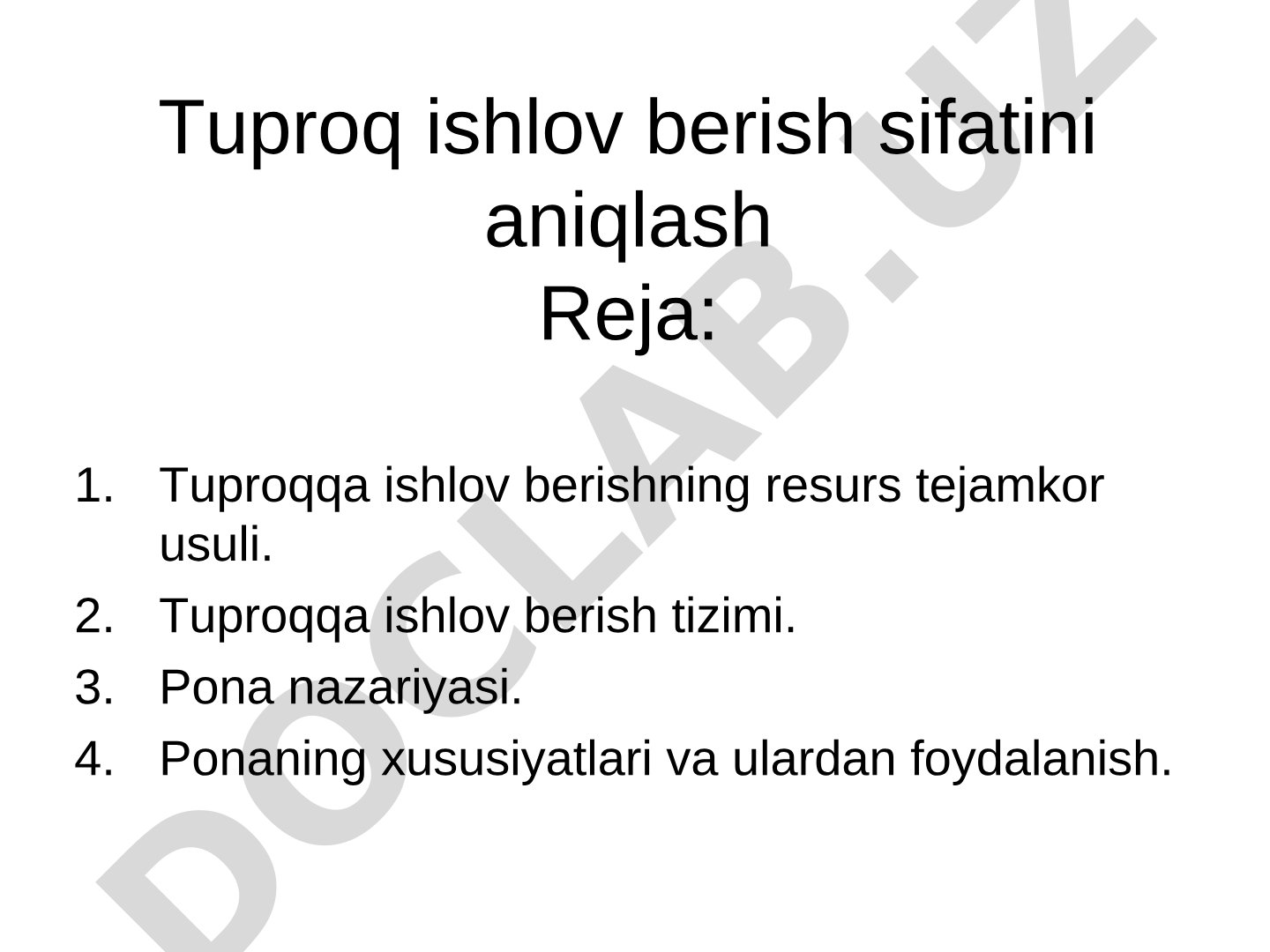 Tuproq ishlov berish sifatini aniqlash