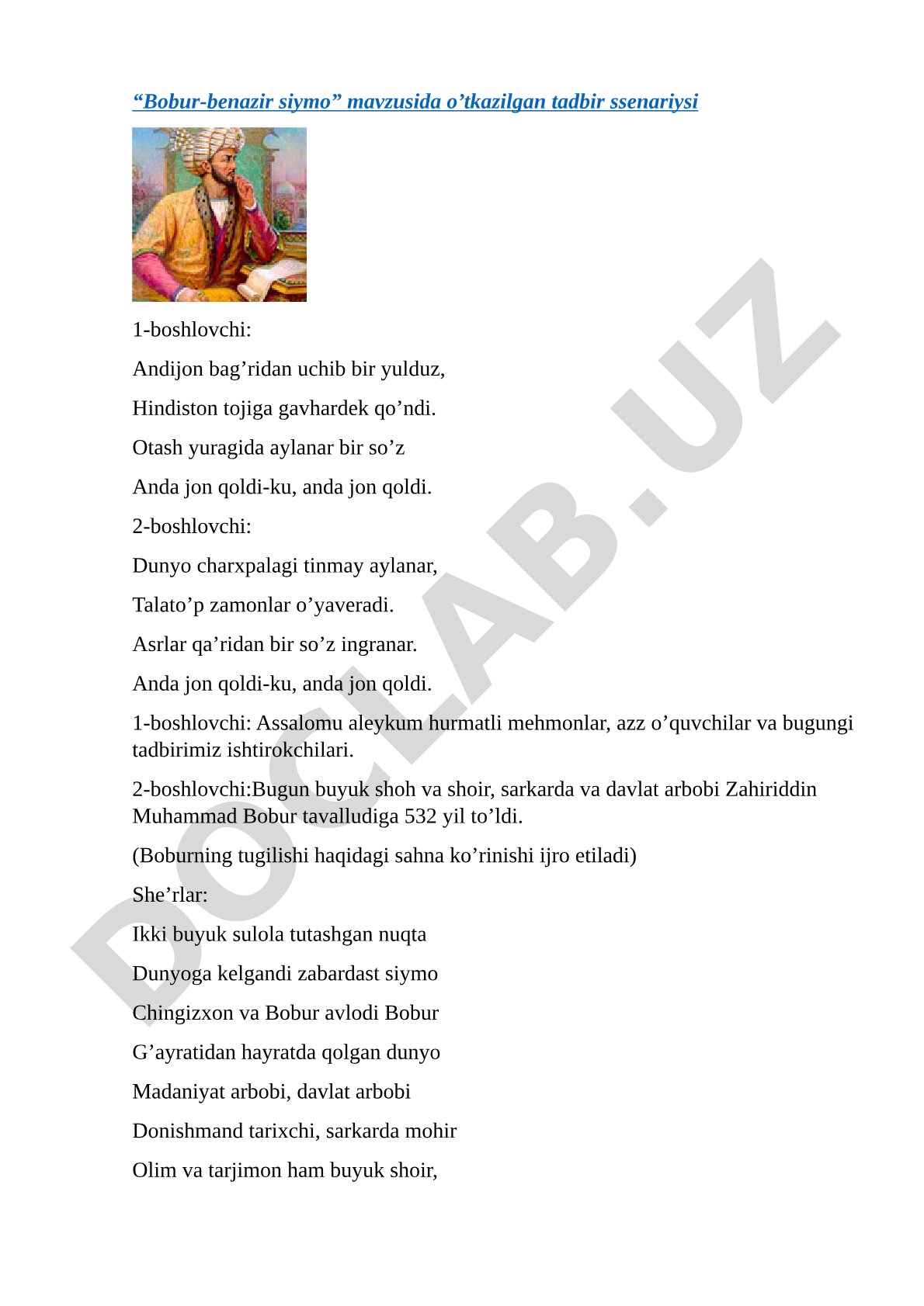 Bobur-benazir siymo