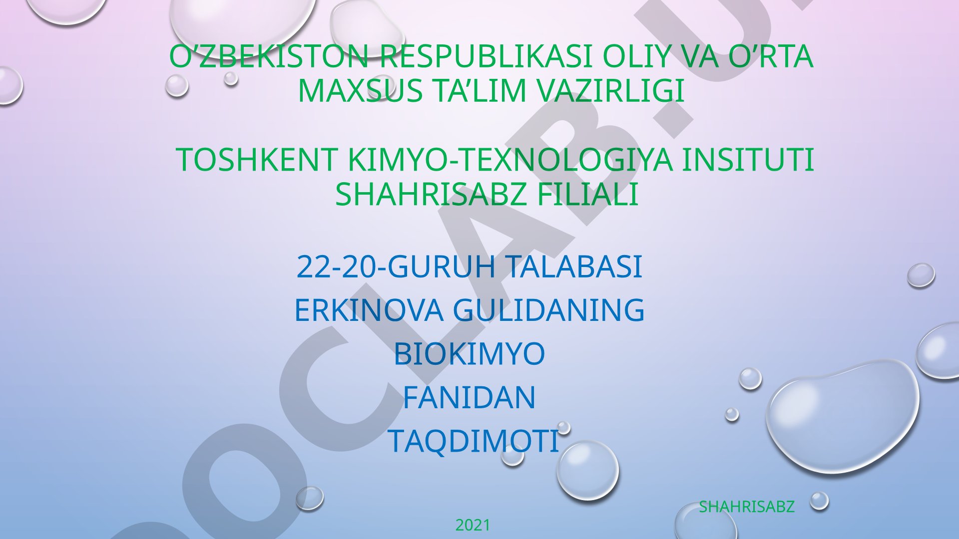 Ayrim aminokislotalarning almashinuv reaksiyalari