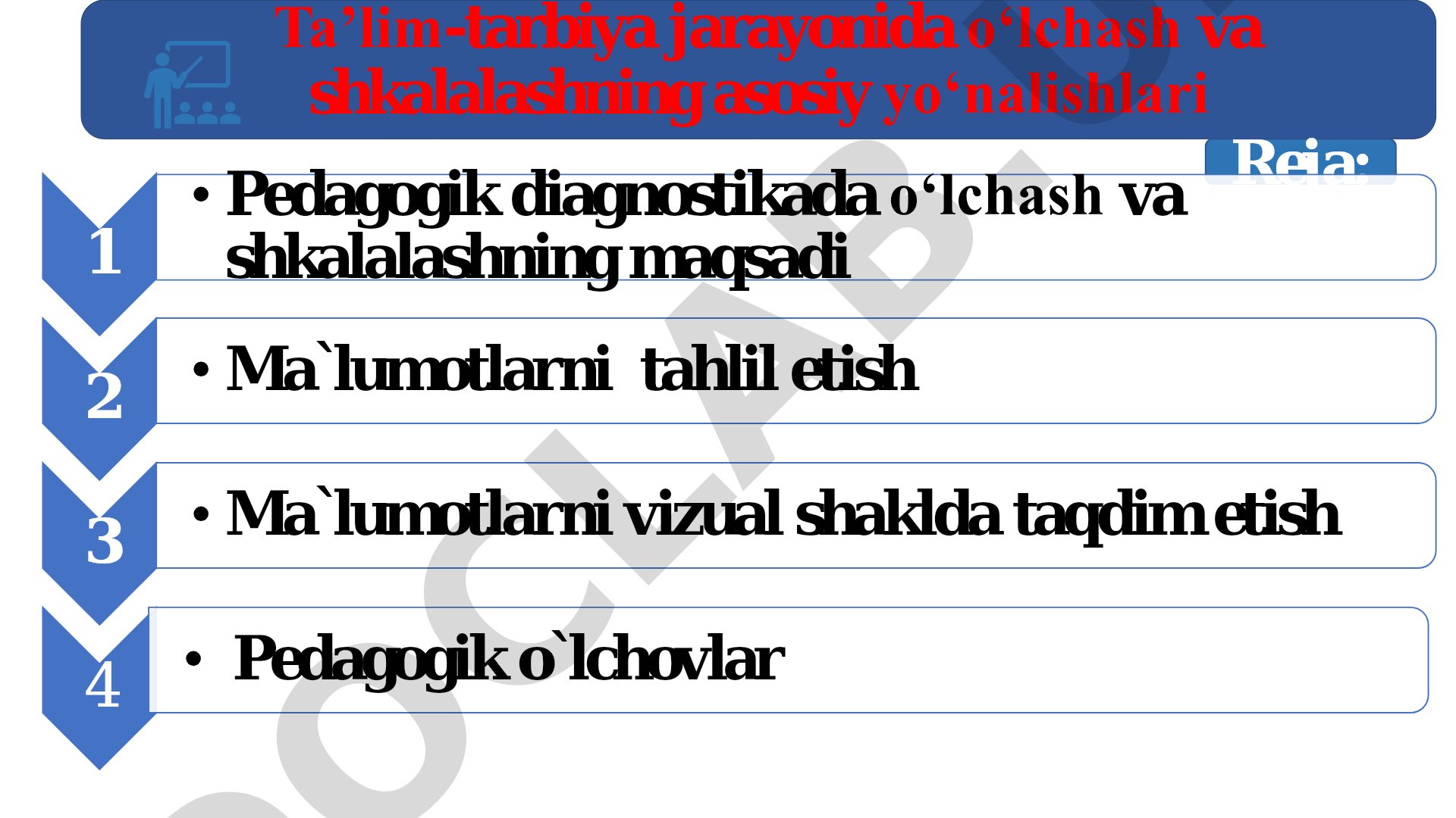 Ta'lim-tarbiya jarayonida o'lchash va shkalalashning asosiy yo'nalishlari