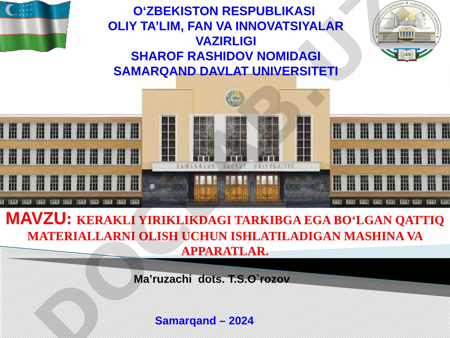 KERAKLI YIRIKLIKDAGI TARKIBGA EGA BO‘LGAN QATTIQ MATERIALLARNI OLISH UCHUN ISHLATILADIGAN MASHINA VA APPARATLAR