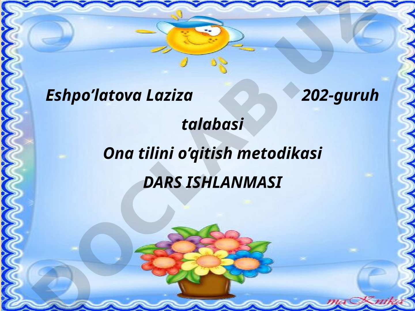 K harfi va K tovushini o'rgatish