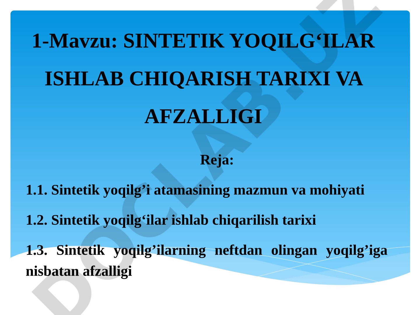 Sintetik yoqilg'ilar ishlab chiqarish tarixi va afzalligi