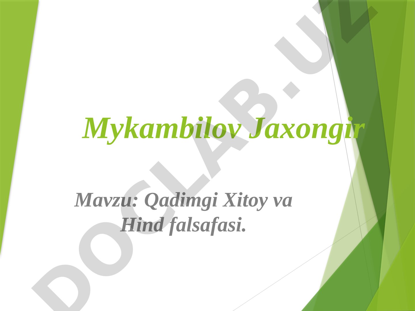 Qadimgi Xitoy va Hindiston Falsafasi