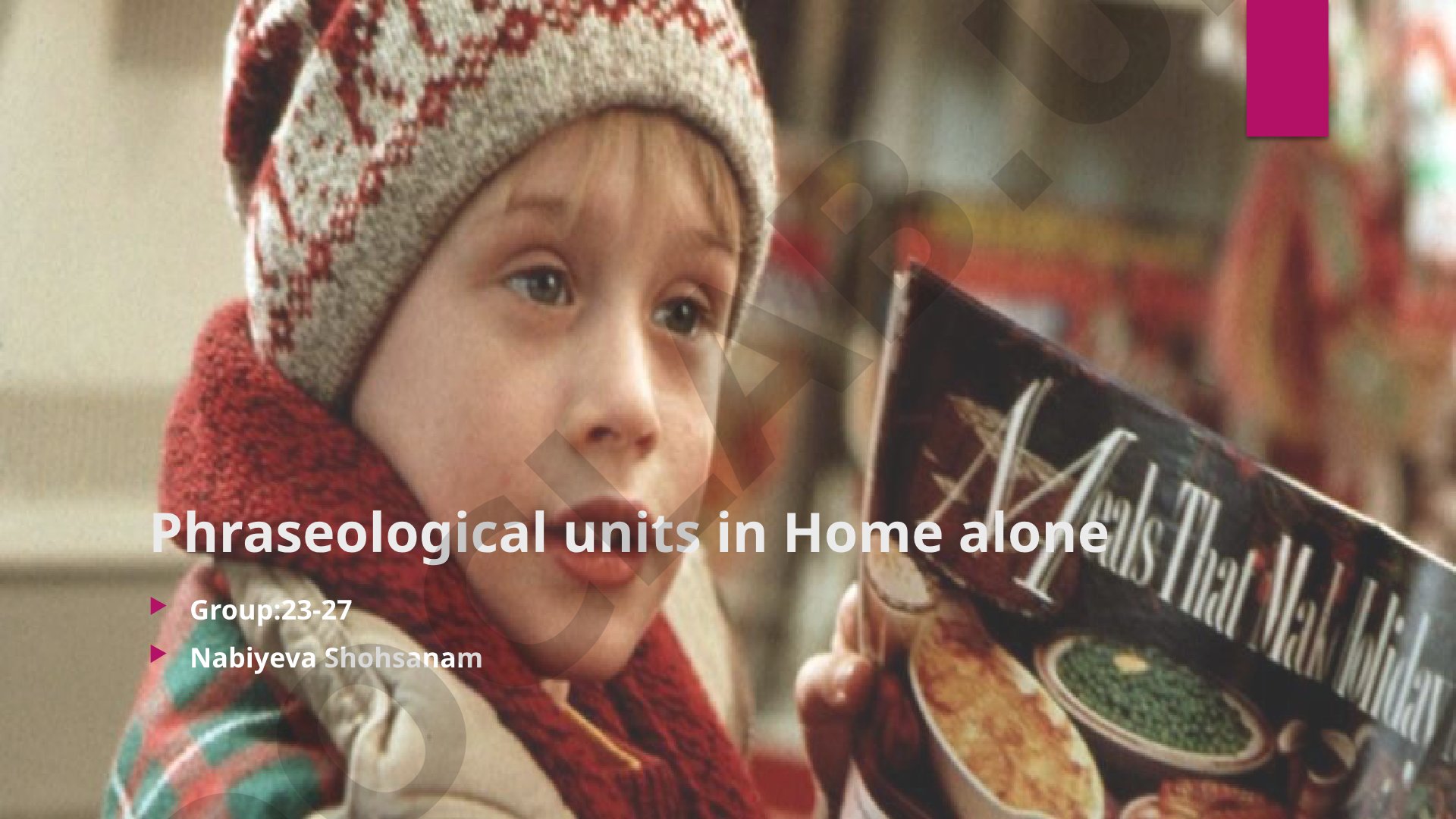 Phraseological units in Home alone