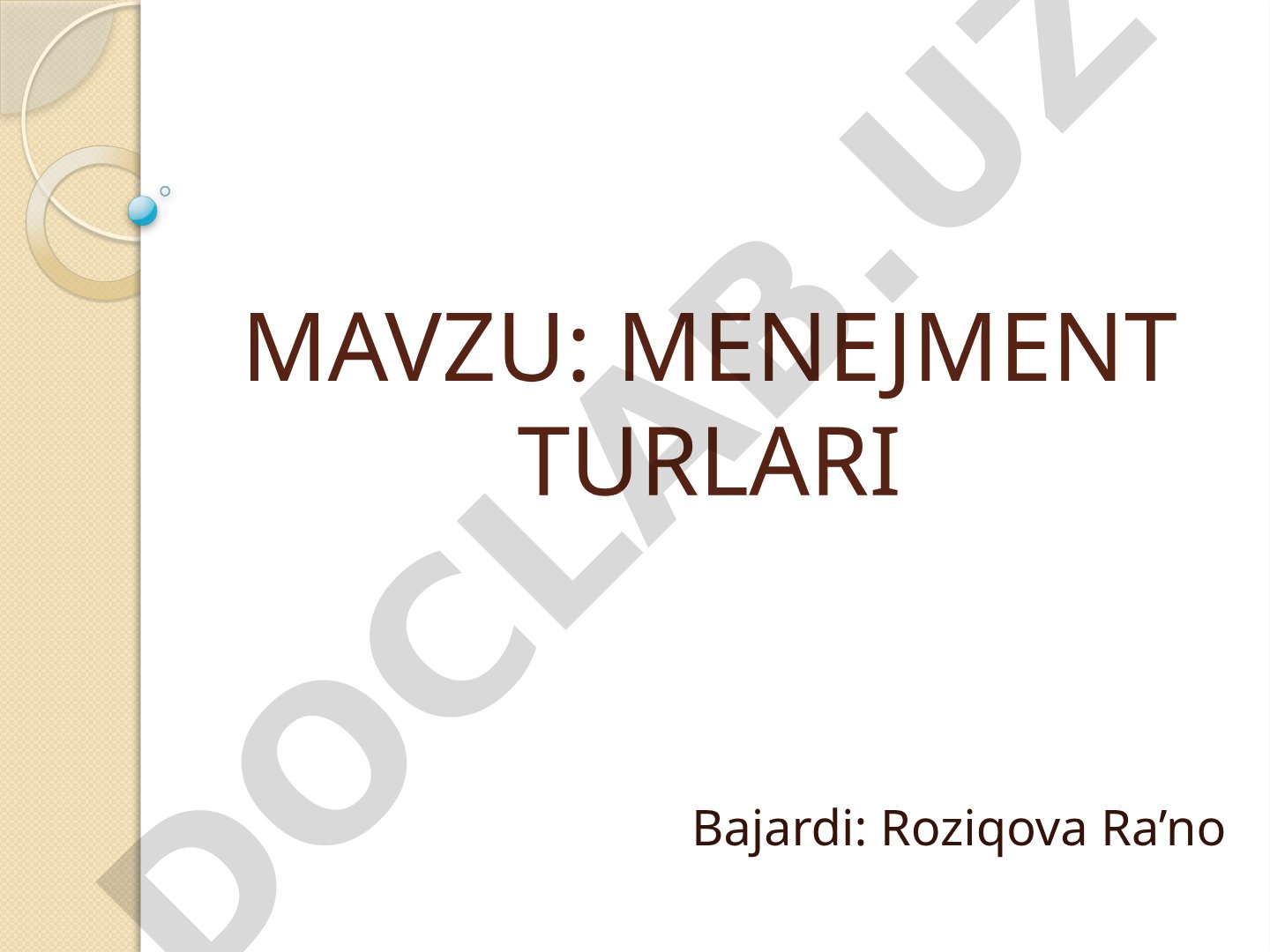 Menejment turlari