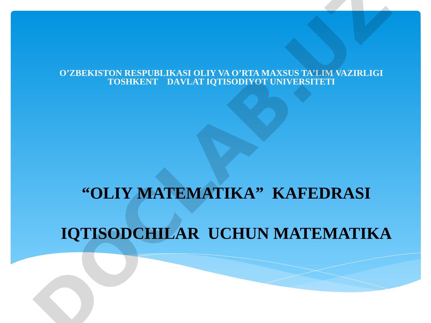 Iqtisodchilar uchun matematika: matritsalar va determinantlar