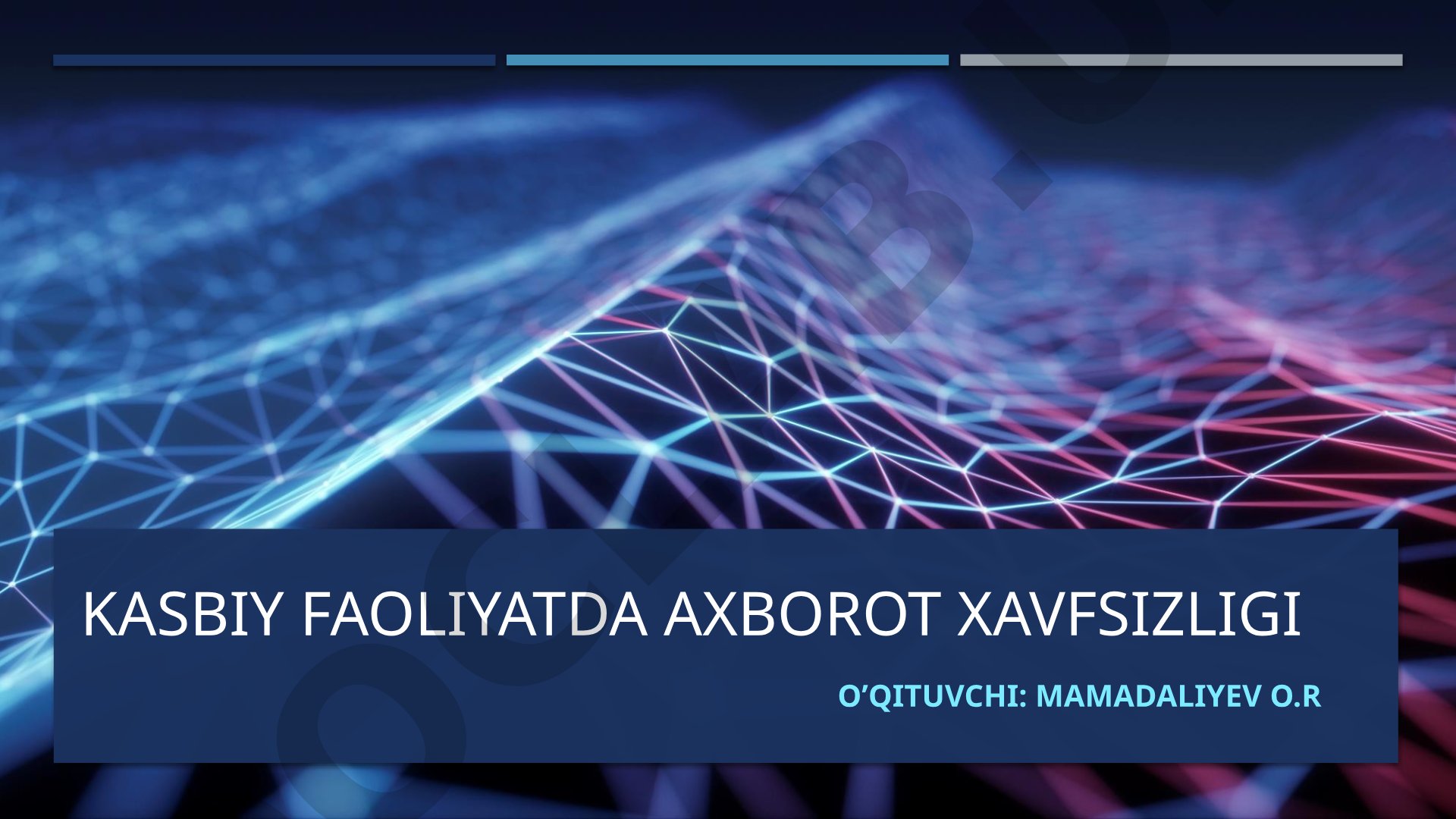 Axborot tizimlarida axborotni muxofaza qilish