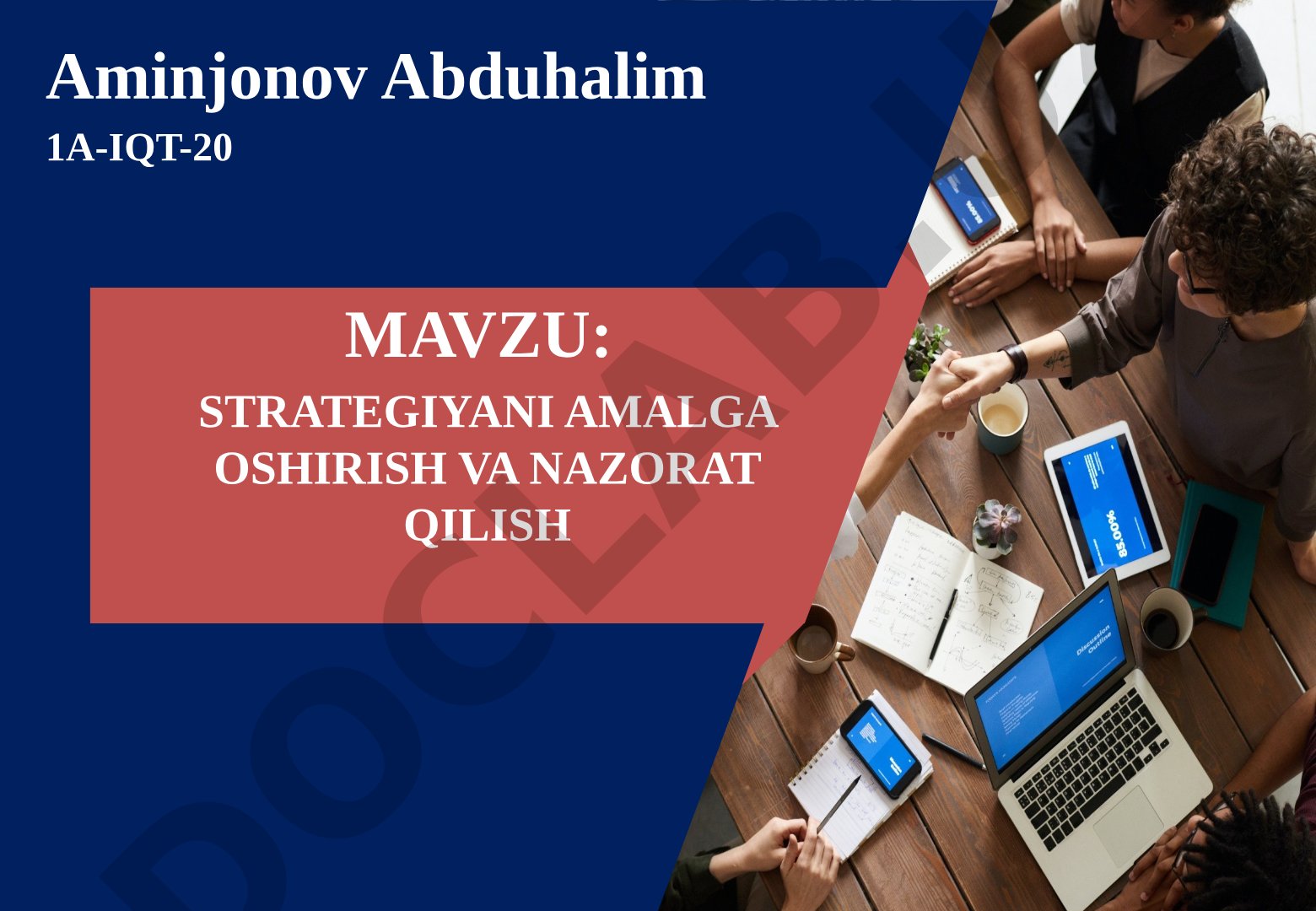 Strategiyani amalga oshirish va nazorat qilish