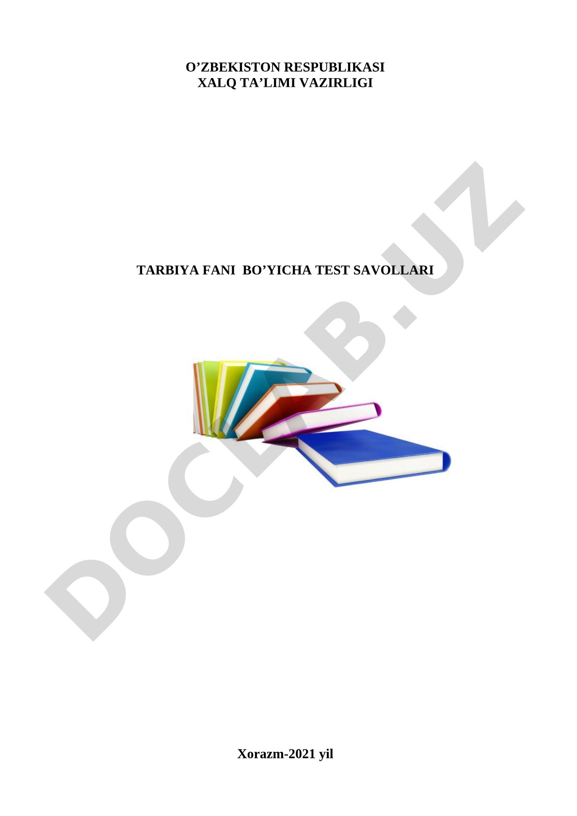 Tarbiya fani bo‘yicha test savollari