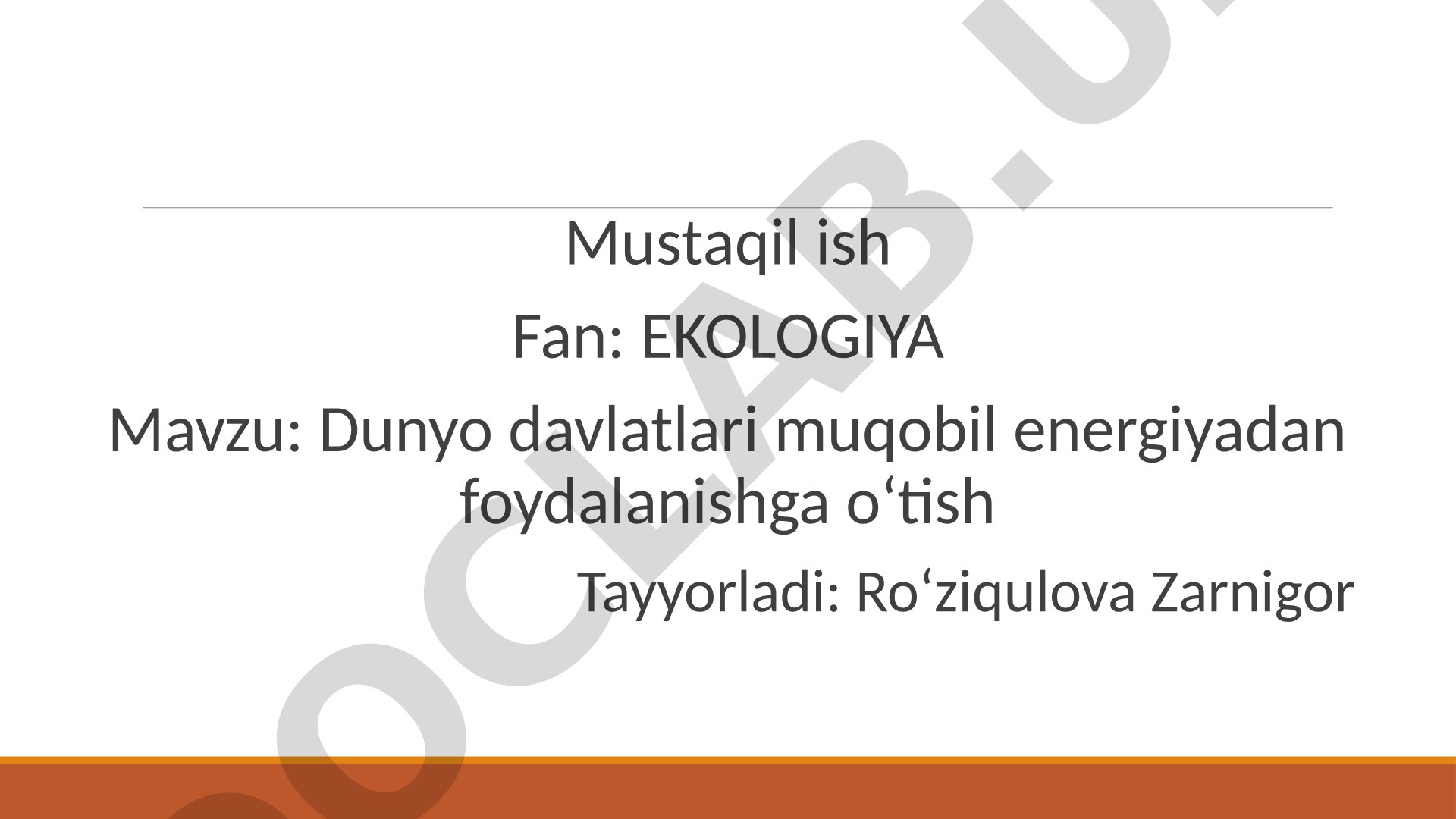 Dunyo davlatlari muqobil energiyadan foydalanishga o'tish