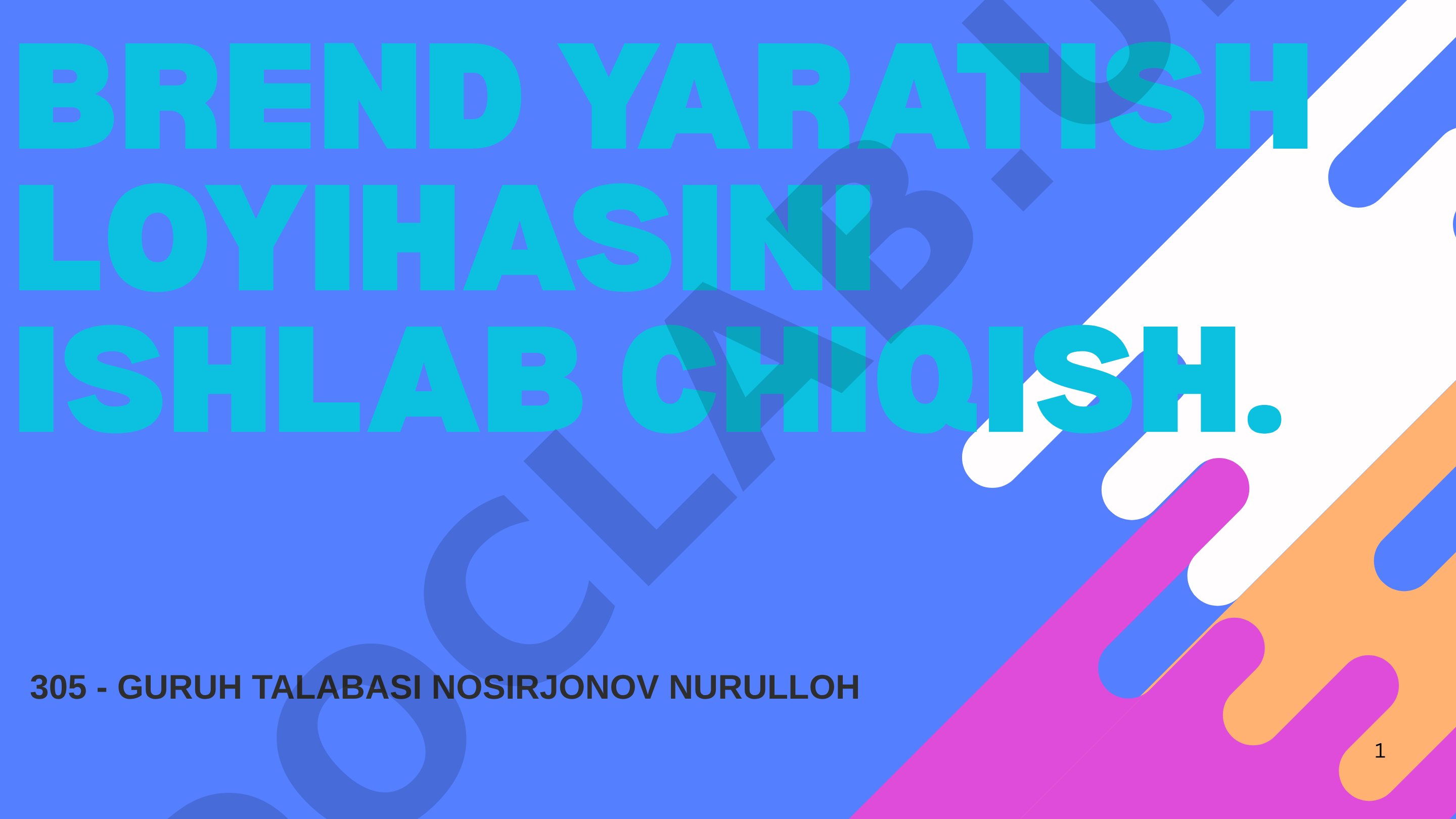 Brend yaratish loyihasini ishlab chiqish