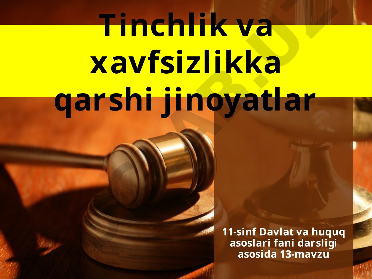 Tinchlik va xavfsizlikka qarshi jinoyatlar