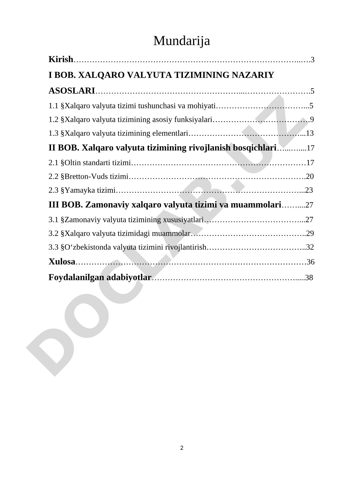 Xalqaro valyuta tizimining nazariy asoslari va rivojlanish bosqichlari