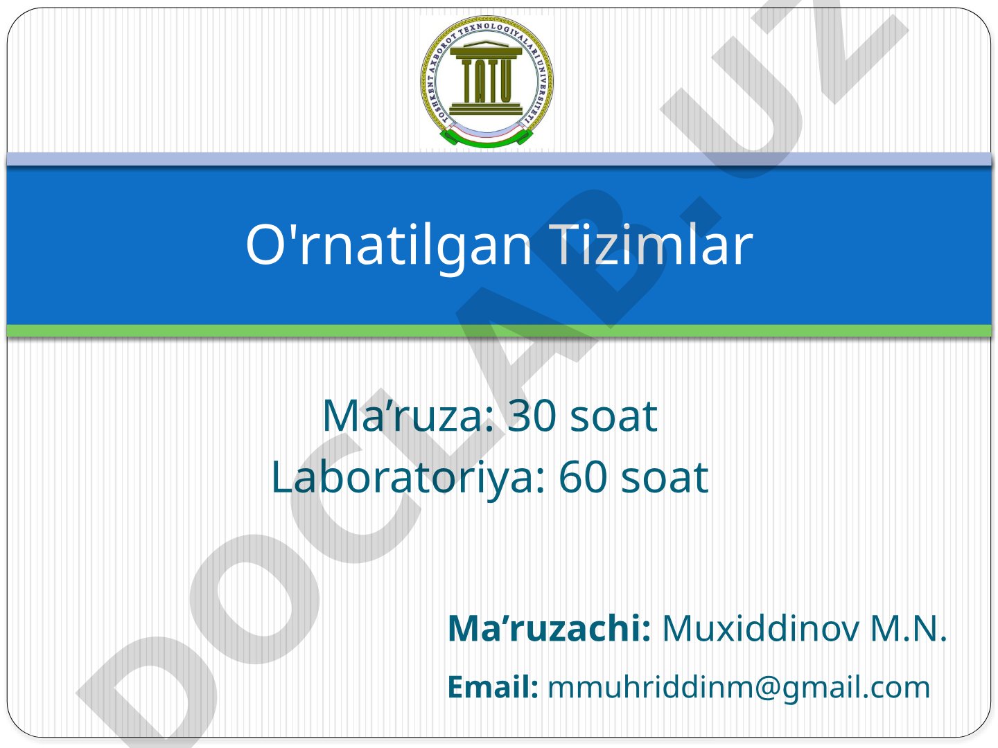 O’rnatilgan tizimlarga kirish