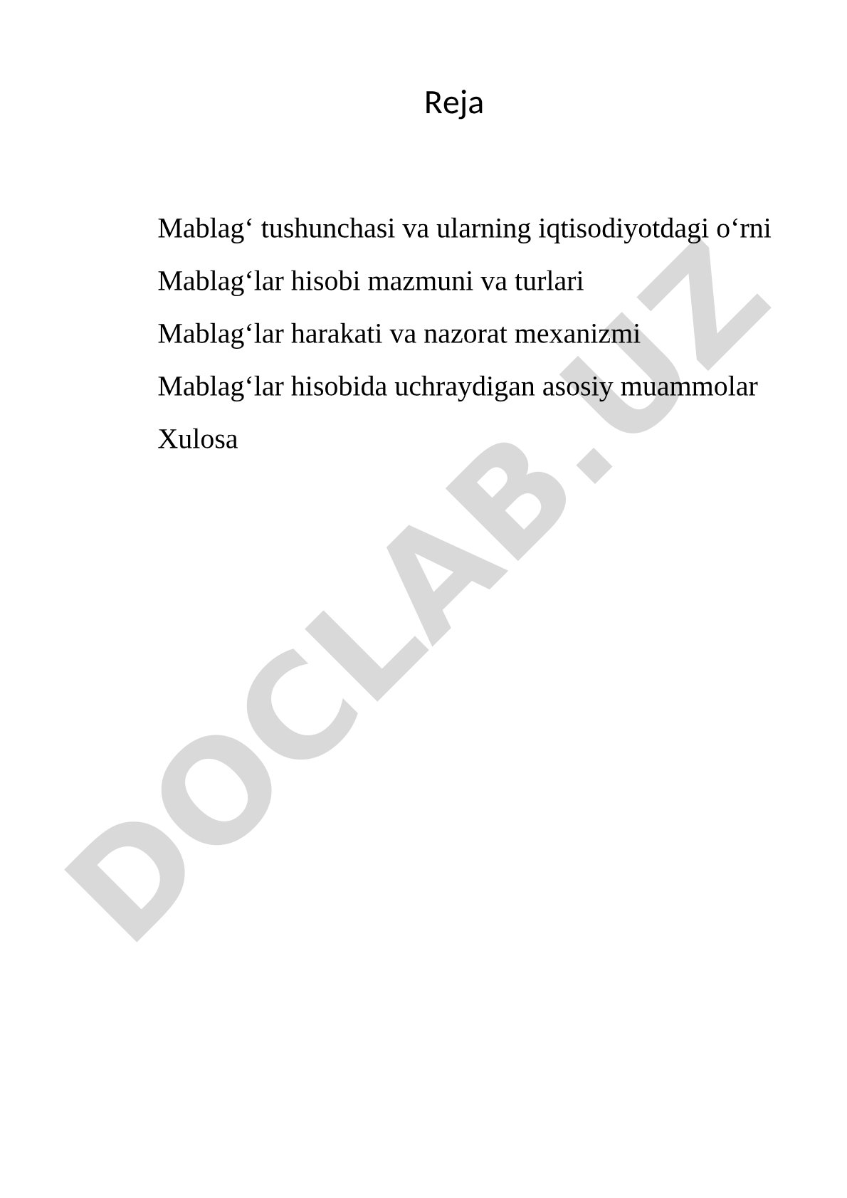 Mablag‘lar hisobi va ularning iqtisodiyotdagi o‘rni