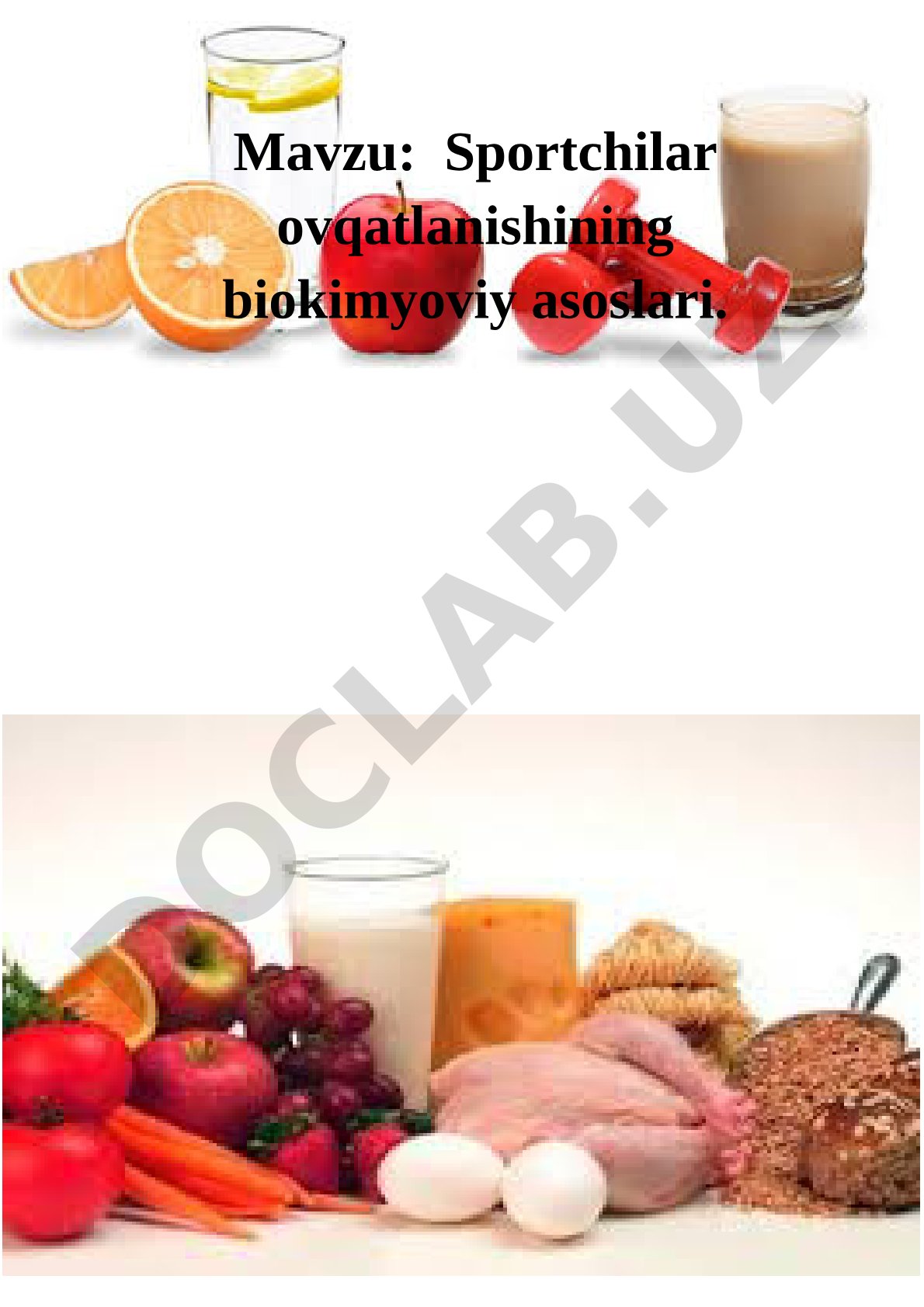 Sportchilar ovqatlanishining biokimyoviy asoslari