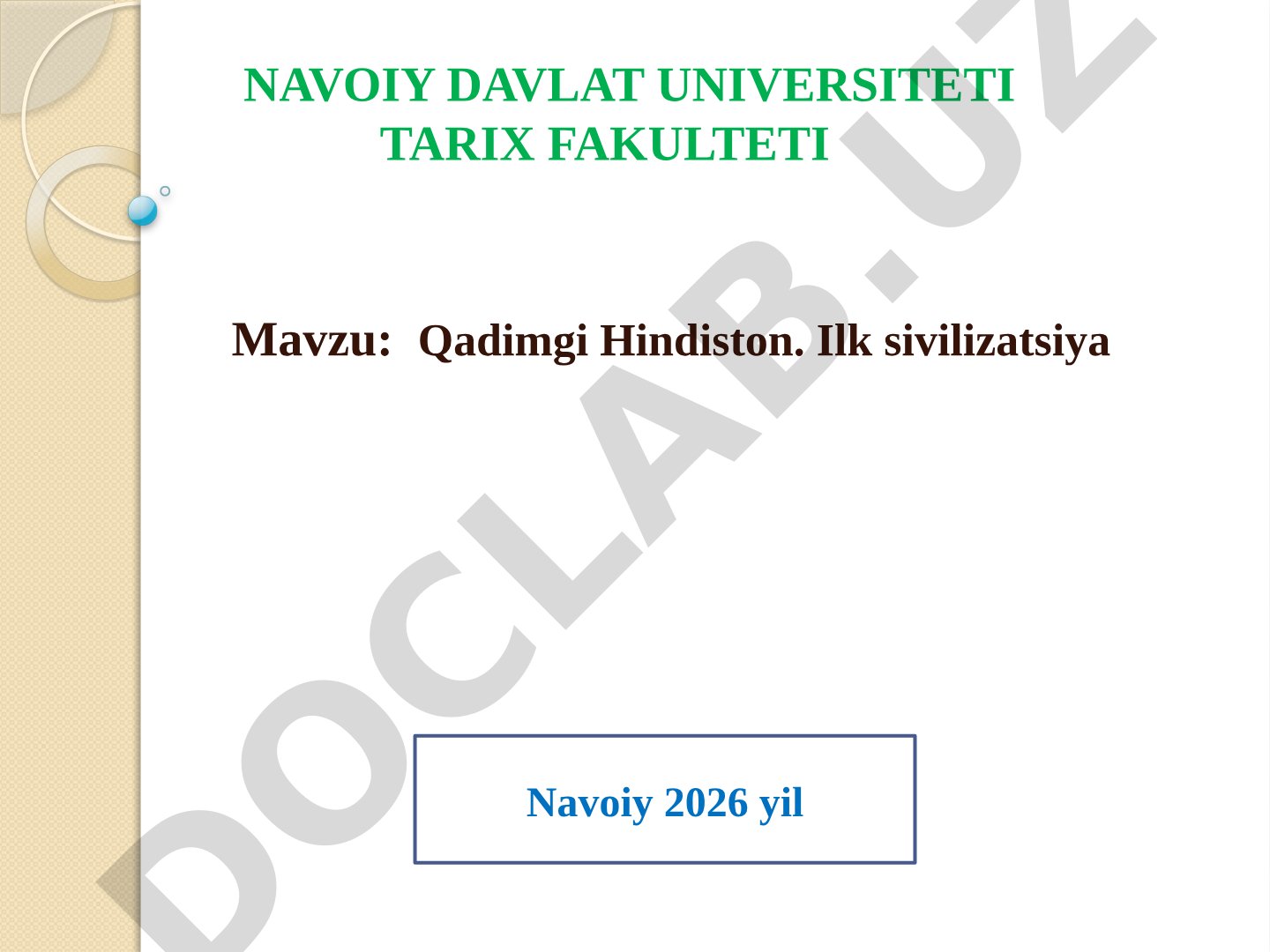 Qadimgi Hindiston. Ilk sivilizatsiya